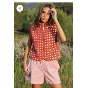 Montana Vest By Midnight Lunch Red and White Checkered